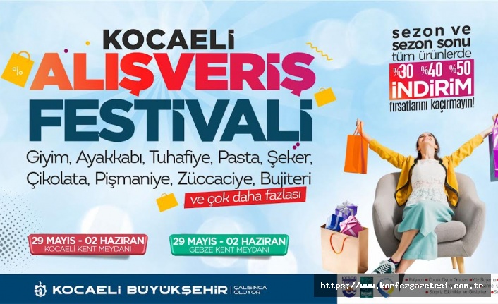 Kocaeli Alışveriş Festivalinde, % 50’ye varan indirimler