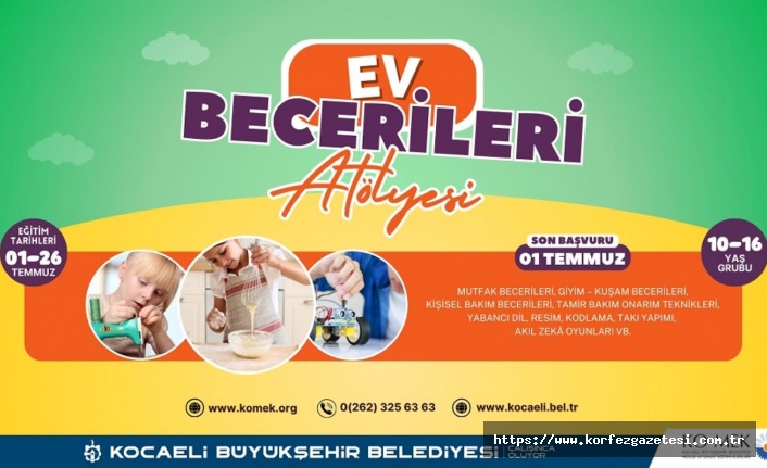 KO-MEK, Gençlere, çeşitli ev becerileri öğretecek