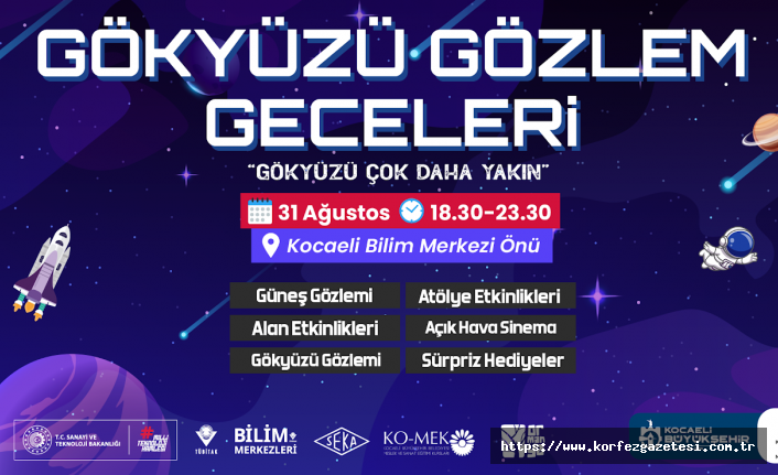 Kocaeli Bilim Merkezi’nden, Gökyüzü Gözlem Geceleri