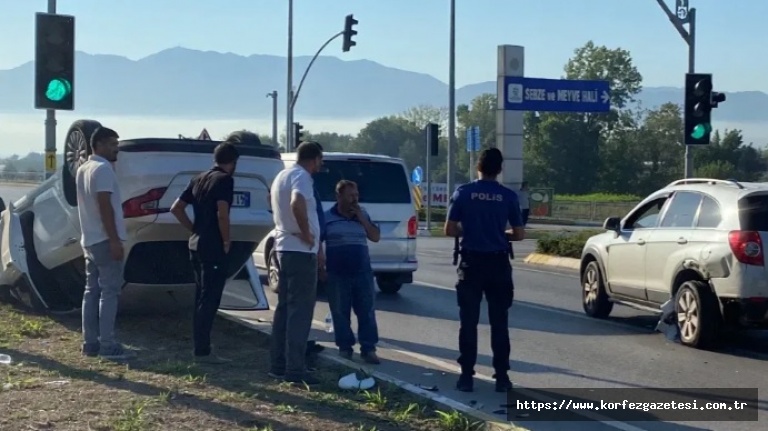 Başiskele'de Trafik Kazası: Takla Atan, Otomobilin Sürücüsü Yaralandı