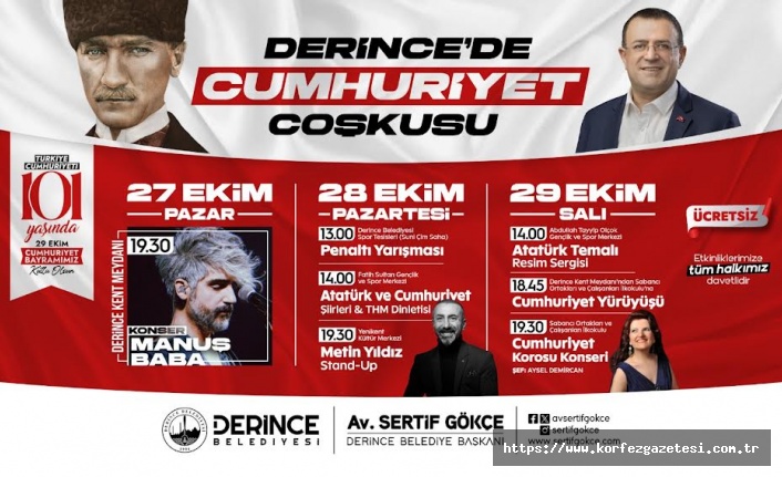 Derince’de, Cumhuriyet Bayramı Coşkusu